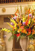 Ornamento floral en lobby.